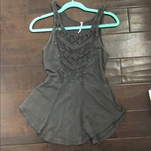 Free People grey peplum tank top